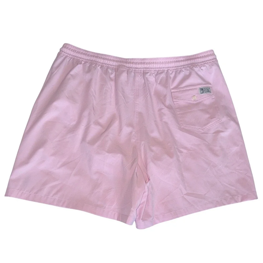Polo Ralph Lauren Mens 2XLB Pastel Pink Swim Trunks Board Shorts Blue Pony NWT
